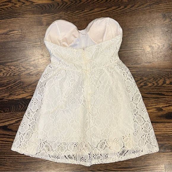 Choies White Lace‎ Strapless Sweetheart Neckline Dress Large Coquette Coastal - Picture 2 of 8